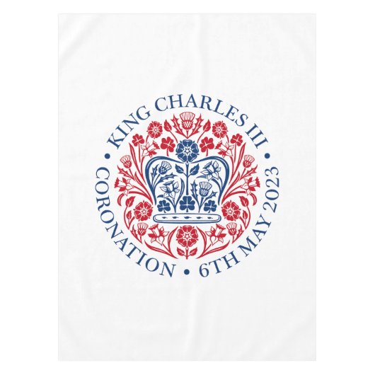 British King III Charles Memorabilia Coronation Tafelkleed (Voorkant)