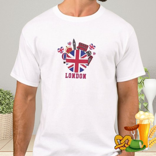 British Landmarks UK Travel London Souvenir Art T-shirt