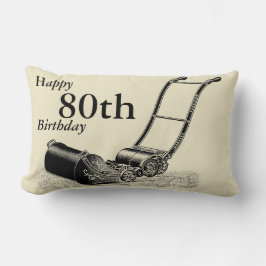 British Lawn Mower Custom 80th Birthday Pillow Kussen