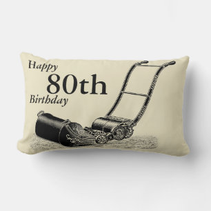 British Lawn Mower Custom 80th Birthday Pillow Kussen