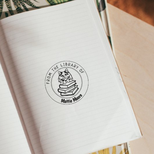 British Long Hair Cat, boek uit de bibliotheek van Rubberstempel