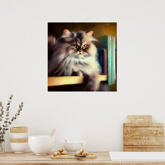 British Longhair Cat Poster (Keuken)