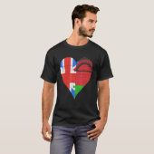 British Malawian Flag Heart T-shirt (Voorkant volledig)