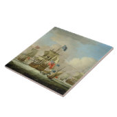 British Mannen-of-War and a Sloop, c.1720-30 (olie Tegeltje (Zijkant)