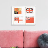 British Maritime Flags uit een Frans vlagboek Canvas Afdruk (Insitu (Woonkamer))