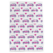 British Mini Cooper Hearts - Blue & Pink Medium Cadeauzakje (Achterkant)