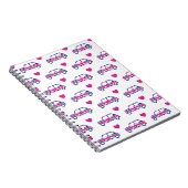 British Mini Cooper Hearts - Blue & Pink Notitieboek (Rechterzijde)