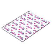 British Mini Cooper Hearts - Blue & Pink Notitieboek (Linkerzijde)
