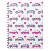 British Mini Cooper Hearts - Blue & Pink Notitieboek (Voorkant)