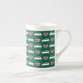 British Mini Cooper Hearts - Green Bone China Mok (Rechts)