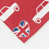 British Mini Cooper Hearts - Red Fleece Deken (Hoek)