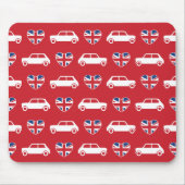 British Mini Cooper Hearts - Rode Muismat (Voorkant)