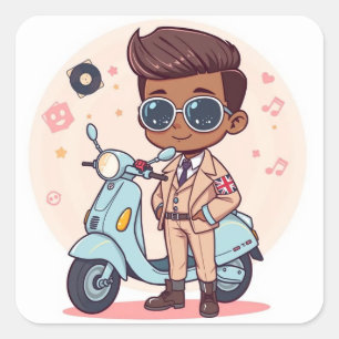 British Mod Vierkante Sticker