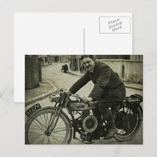 British Motorcycle  begin jaren 1900 Briefkaart (Voorkant / Achterkant)