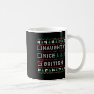 British Naughty Nice List Kerstman Lijst Grappige Koffiemok