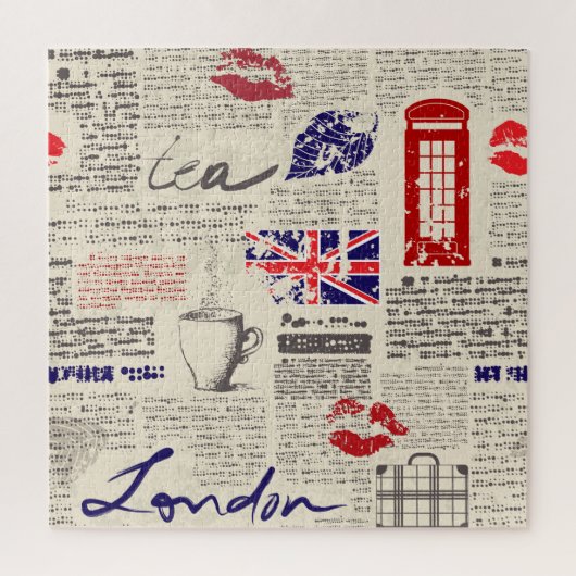 British newspaper pattern legpuzzel (Verticaal)
