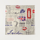 British newspaper pattern wandkleed (Voorkant)