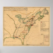  British Occupation Map of America (1765) Poster (Voorkant)