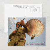 British Paratrooper ~ Zijn behoeften komen als eer Briefkaart (Voorkant / Achterkant)