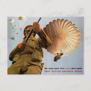 British Paratrooper ~ Zijn behoeften komen als eer Briefkaart