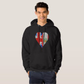 British Peruvian Flag Heart Hoodie (Voorkant volledig)
