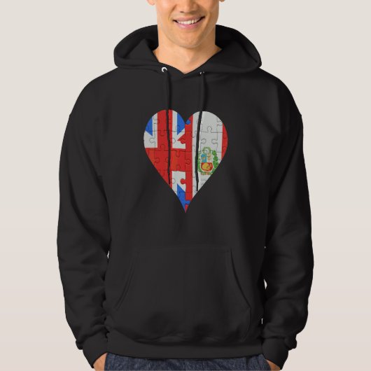 British Peruvian Flag Heart Hoodie (Voorkant)