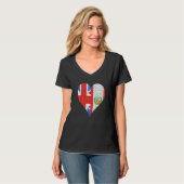 British Peruvian Flag Heart T-shirt (Voorkant volledig)