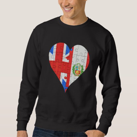 British Peruvian Flag Heart Trui (Voorkant)