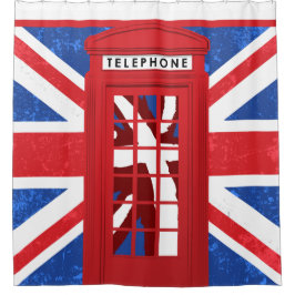 British Phone Booth Douchegordijn