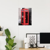 British Phone Booth Fresco Poster (Thuiskantoor)