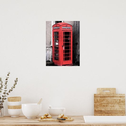 British Phone Booth Fresco Poster (Keuken)