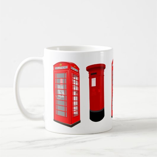 British Phone Booth & Post Box Mug Koffiemok (Links)