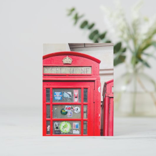 British Phone Box Briefkaart, London England Postc Briefkaart (Staand voorkant)