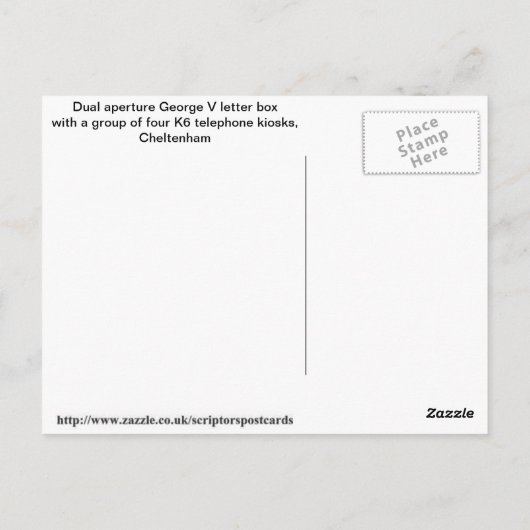 British Pillar Box en telefoonkiosken Briefkaart (Achterkant)