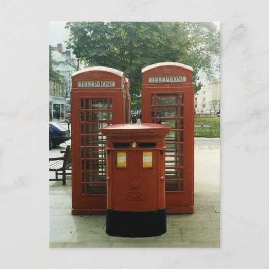 British Pillar Box en telefoonkiosken Briefkaart (Voorkant)