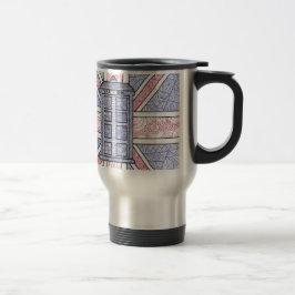 British Police Box en Union Jack Flag geïllustreer Reisbeker