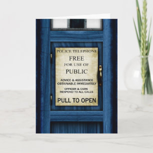British Police Call Box Sign Greetcard 2 Kaart