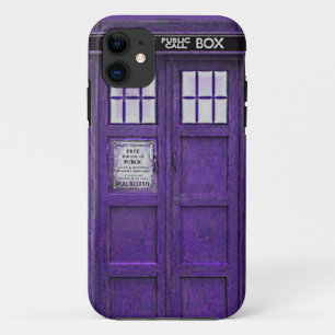 British Police Public Call Box (Paars) iPhone 11 Hoesje