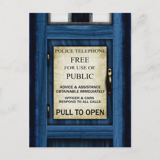 British Police Public Call Box Sign Art Briefkaart (Voorkant)