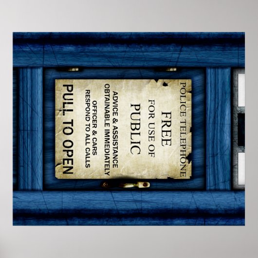 British Police Public Call Box Sign Art Poster (Voorkant)
