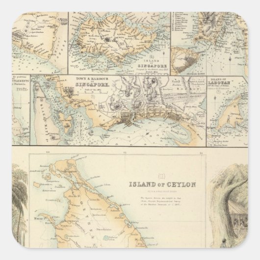 British Possessions in het Indiase Zee Vierkante Sticker (Voorkant)