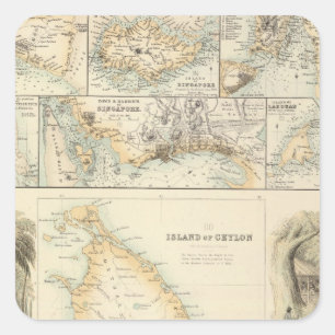 British Possessions in het Indiase Zee Vierkante Sticker