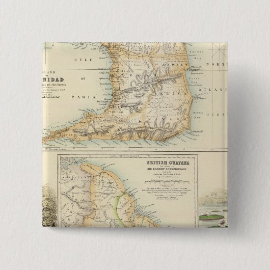 British Possessions on the North East Coast Vierkante Button 5,1 Cm (Voorkant)