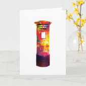 British Post Box - Abstracte Groeten Kaart (Gele Bloem)