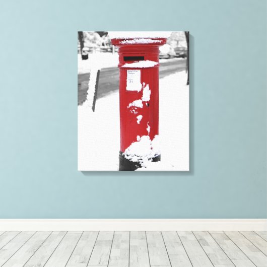 British Post Box Canvas Afdruk (Insitu (Houten vloer))