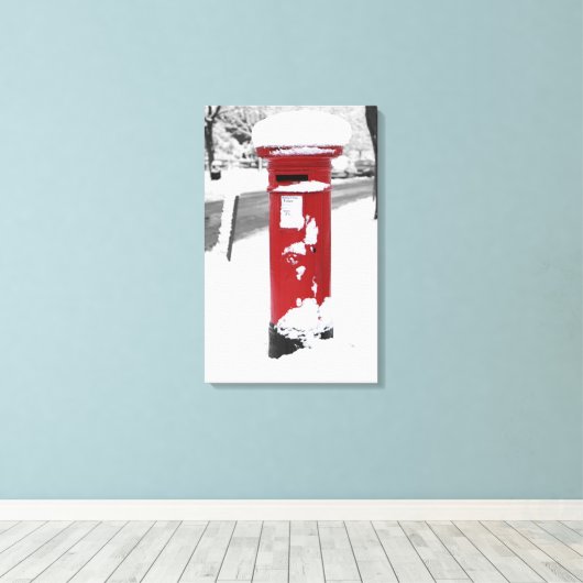 British Post Box Canvas Afdruk (Insitu (Houten vloer))