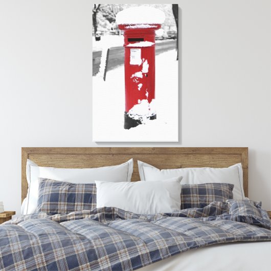 British Post Box Canvas Afdruk (Insitu (Slaapkamer))