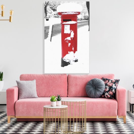 British Post Box Canvas Afdruk (Insitu (Woonkamer))