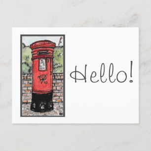 British Post Box Origineel aquarel Briefkaart