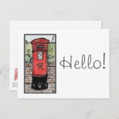 British Post Box Origineel aquarel Briefkaart (Voorkant / Achterkant)